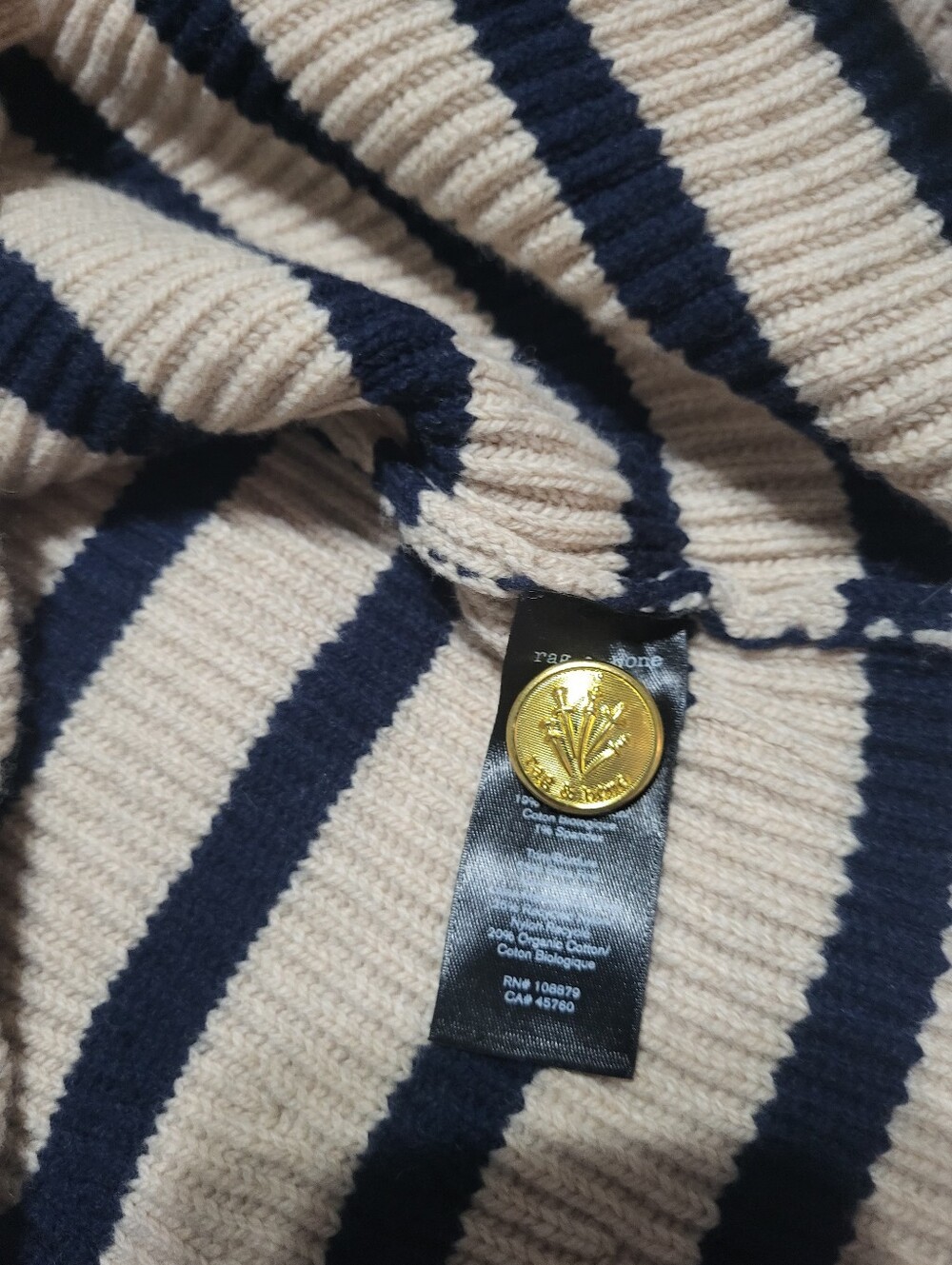 NWOT Rag & Bone Nancy Stripe Merino Wool Blend Cardigan - Picture 5 of 6
